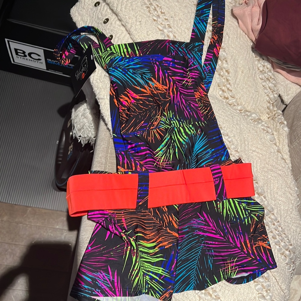 Neon short jumper jumpsuit